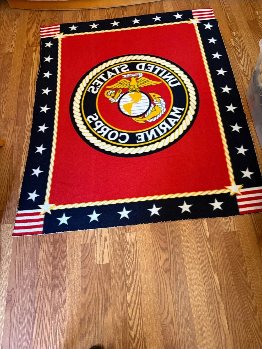 Source Unknown United States Marine Corps Red, Black & Gold Throw Blanket